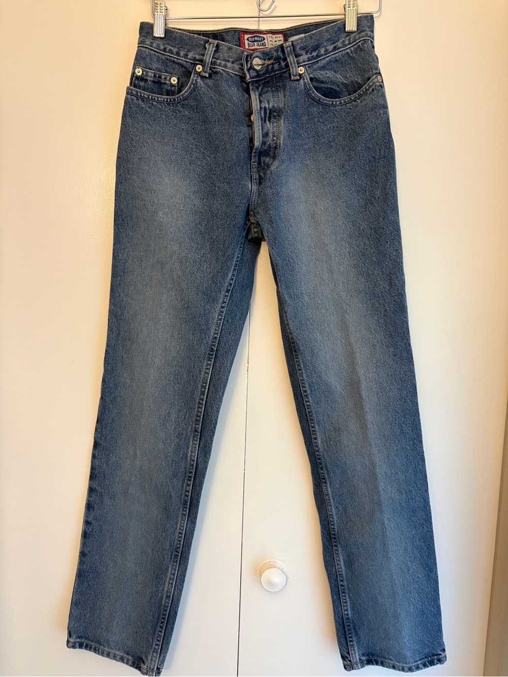 Vintage Old Navy Women's Straight Leg Jeans in Classic Blue Wash